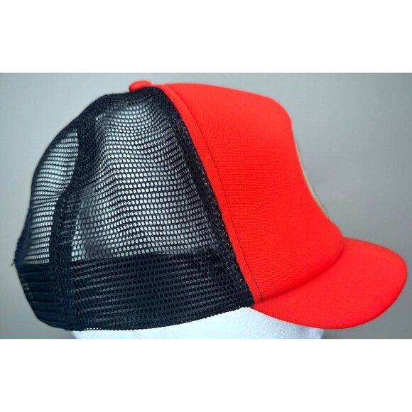 Converse Hat Trucker Cap All Star Chuck Taylor Snapback Short Bill Red Black - Picture 5 of 7